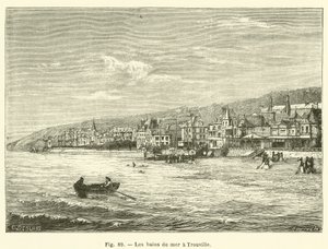 Tengeri fürdőzés Trouville-ben (metszet) alkotó: French School