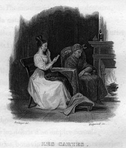 Pierre Jean de Beranger (1780-1857) francia költő és dalszerző „Az életmű befejeződik” (1834) Chanson de Beranger kártyái. alkotó: French School