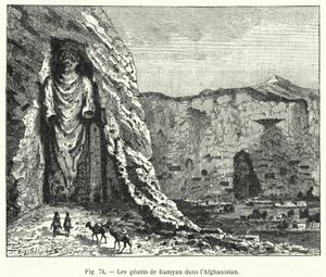 A Bamiyan óriások Afganisztánban (metszet) alkotó: French School