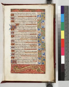 Lewis E 113 f.20r Díszített szöveges oldal Hűség nélkül mottóval minden elveszett, 1500-15