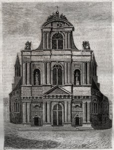 Szent Gervais Szent Protais templom (Saint-Gervais-Saint-Protais) (II. Metezeau Kelemen homlokzata) Párizs (4. arr) Metszet „” Párizs fizikai, polgári és erkölcsi történelme: a legrégibb történelmi időktől napjainkig ” írta: Jacques Antoine Dulaure alkotó: French School