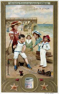 Liebig kromolitográfiás sorozat „Strand Game” gyerekeknek. SD. 19. század alkotó: French School