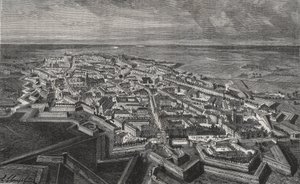 Lille város Észak-Franciaországban – V.A. metszet a „La France illustree: geographie, histoire, Administration Statistique”-ben. Maláta-barna. 1884 alkotó: French School