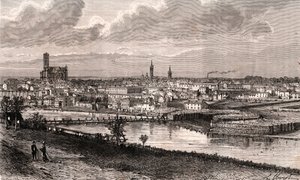 Limoges - Haute-Vienne - metszet „La France illustree: földrajz, történelem, statisztikai igazgatás” V.A. Maláta-barna. 1884 alkotó: French School