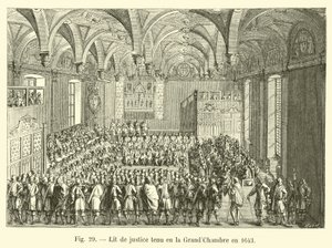 1643-ban a Nagykamarában tartott Lit de Justice alkotó: French School