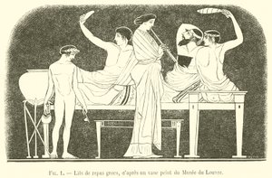 Görög étkezőágyak (metszet) alkotó: French School