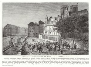 A párizsi érsek palotájának kifosztása, 1831. február 15 alkotó: French School