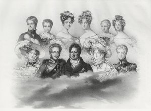 I. Lajos Fülöp és családja 1830-ban (metszet) alkotó: French School