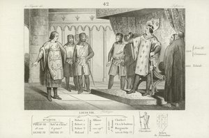 VIII. Lajos francia követet fogad ellenségétől, az angol III. Henriktől alkotó: French School