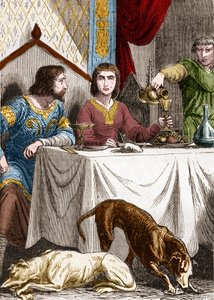 VII. Lajos ifjú vagy jámbor (1120-1180) feleségével, Aquitániai Alienorral (1122-1204) (vagy Guyenne-i Eleonórával). alkotó: French School