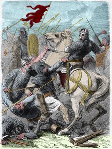 VI. Lajos azt mondta, hogy „The Gros” (1081-1137) a Brenneville-i csatában 1119-ben megpróbálta elvenni Normandiát I. Henrik angol királytól. Vésett Paul Lehugeur „” Histoire De France En Cent festményeibe, 1891. alkotó: French School