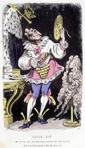 XIV. Lajos: a nagy király, elhanyagolt, napfényt sugároz – Touchatout „” Histoire de France Tintamarresque” című könyvében alkotó: French School