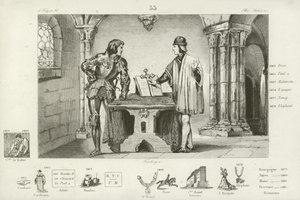 XI. francia Lajos, akit Merész burgundi Károly tartott fogságban Peronne-ban, 1468 alkotó: French School