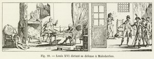 XVI. Lajos diktálta védelmét Malesherbesnek alkotó: French School