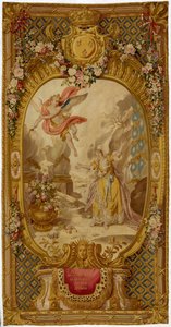 XV. Lajos Gobelin-kárpitja a "Scenes d"Opera, de Tragedie et de Comedie sorozatból, az 1761-64-es második szövésből alkotó: French School