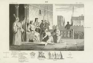 X. Lajos francia felszabadítja a jobbágyokat, 1315 alkotó: French School