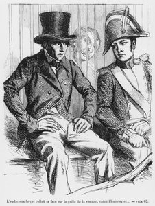 Letartóztatták Lucien de Rubemprét és Vautrint, Honore de Balzac Splendeurs et Miseres des Courtisanes illusztrációja, 1867. alkotó: French School