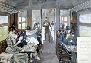 Luxus vonat étteremkocsi, 19. század vége alkotó: French School