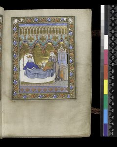 MS 300 f.IVr, fólió a francia Izabella zsoltárából és óráiból, Párizs, 1265–1270 körül (toll, tinta és tempera pergamenen) alkotó: French School