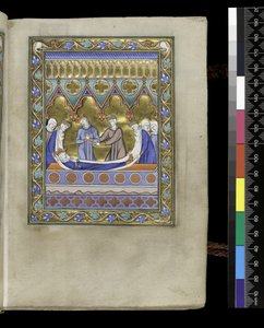 MS 300 f.VIr, Dávid temetése, a francia Izabella zsoltárából és óráiból, Párizs, 1265-70 körül (toll, tinta és tempera pergamenen) alkotó: French School