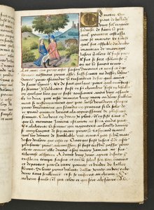 MS Hunter 252 026r oldal a száz új hírből, c.1461-62 alkotó: French School