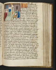 MS Hunter 252 141r oldal a száz új hírből, c.1461-62 alkotó: French School