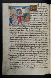 MS Hunter 252 157v oldal a száz új hírből, c.1461-62 alkotó: French School