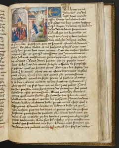 MS Hunter 252 183r oldal a száz új hírből, c.1461-62 alkotó: French School