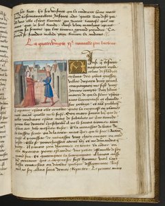 MS Hunter 252 185r oldal a száz új hírből, c.1461-62 alkotó: French School