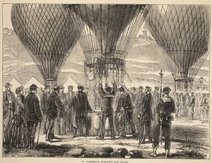 M. Gambetta Toursba indul, illusztráció Cassellsból: A Franciaország és Németország közötti háború története, 1870-1871 alkotó: French School