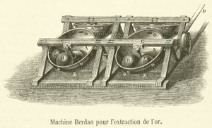 Berdan gép aranykitermeléshez (gravírozás) alkotó: French School