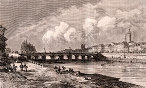 Macon - Bourgogne-Franche-Comte - V. A. Malt-Brown „La France illustrée: földrajz, történelem, statisztikai igazgatás” című metszete. 1884 alkotó: French School