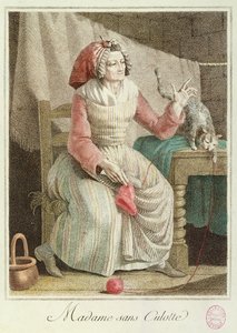 Madame Sans-Culotte, 1792 (színes metszet) alkotó: French School