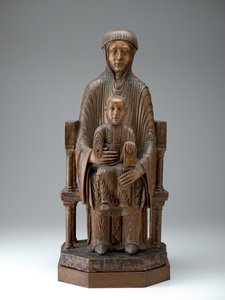 Madonna and Child in Majesty, 1150-1200 körül (fa, polikróm nyomok) alkotó: French School