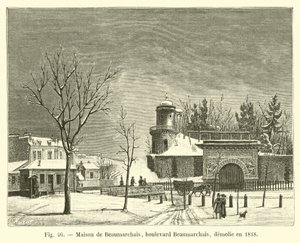 Maison de Beaumarchais, Boulevard Beaumarchais, 1818-ban lebontották alkotó: French School