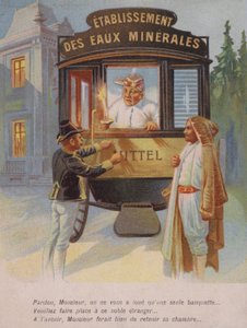 Egy férfit arra kérnek, hogy ossza meg a szobáját egy idegennel (chromolitho) alkotó: French School