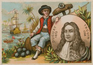 Férfi Brazíliában, aki Duguay-Trouin portréja tartja alkotó: French School