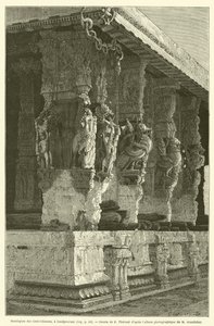 A száz oszlop mandapamja, Condjeveramban (metszet) alkotó: French School