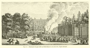 Bertault szerint a pápa próbabábuja elégetett a Palais-Royalban, 1791. április 16-án alkotó: French School