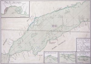 A Vörös-tenger déli részének kéziratos térképe Afrika szarvától és Jementől egészen Dzsiddáig, 1740 körül alkotó: French School