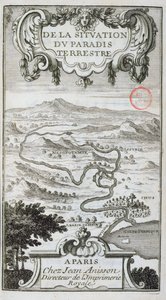 Térkép a De La Situation du Paradis Terresből, 1691