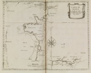 Franciaország térképe, 1693 körül (nyomtatás) alkotó: French School