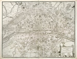 Párizs térképe, Jean de la Caille Párizs atlaszából, 1714