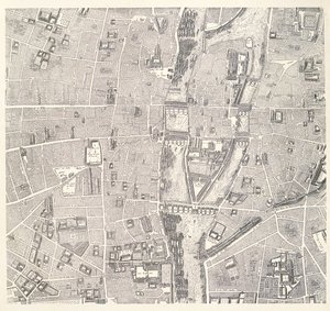 Párizs térképe Île de la Cité-vel, Jean de la Caille Párizs atlaszából, 1714