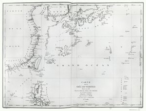 A Dél-kínai-tenger térképe, La Perouse útitervéből alkotó: French School