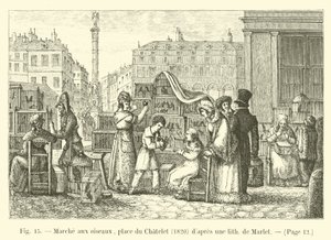 Madárséta, Place du Chatelet, 1820, Marlet írása után alkotó: French School