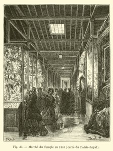 Marche du Temple 1840-ben, a Palais-Royal tere alkotó: French School