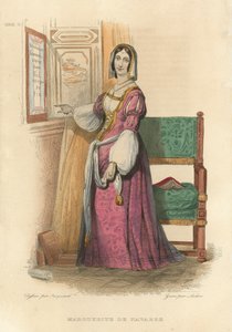 Marguerite de Navarre (színes metszet) alkotó: French School