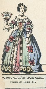 Ausztriai Marie-Therese, XIV. Lajos felesége (színes metszet) alkotó: French School