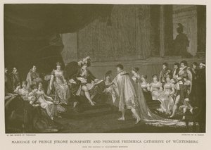 Jerome Bonaparte herceg és Frederica Katalin würtembergi hercegnő házassága alkotó: French School